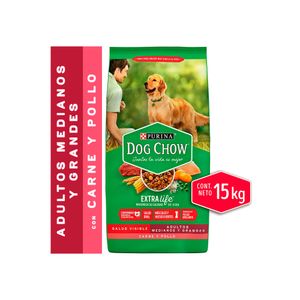 Alimento perro 15 kg raza mediana grande Dog Chow