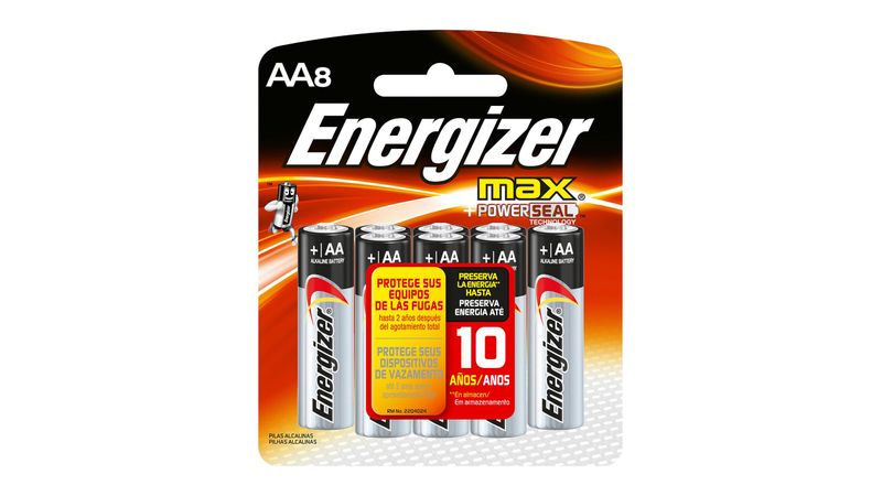 Pilas Alcalinas Energizer Max Aa8 Paquete