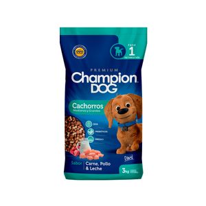 Alimento cachorro 3 kg carne pollo y leche champion dog