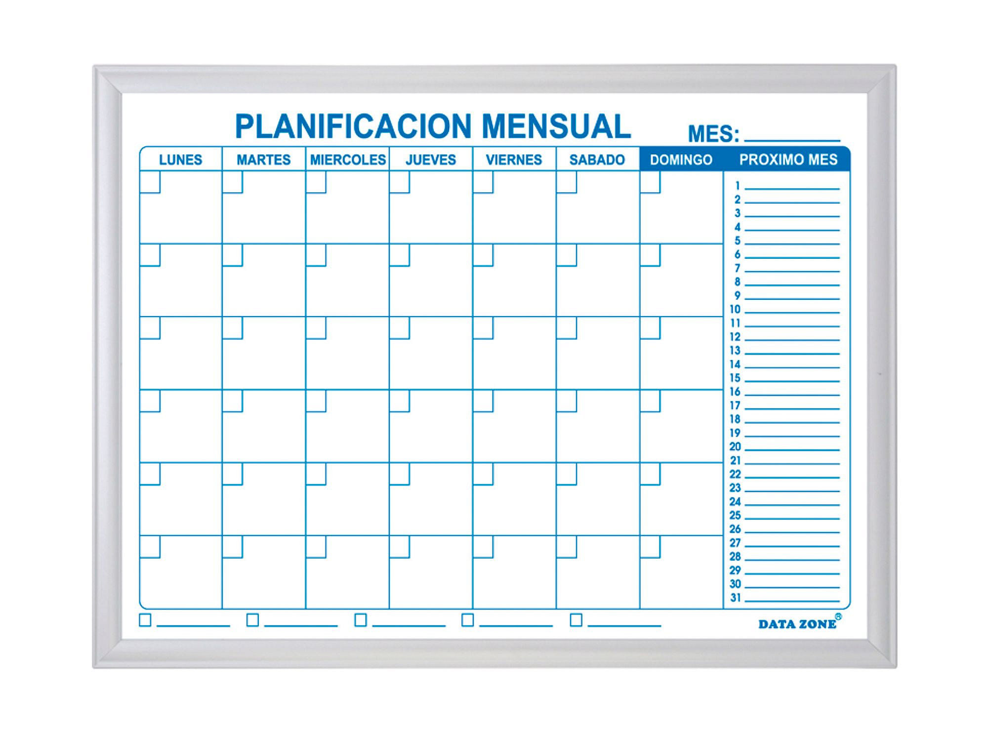 SwanSea Tablero del calendario mensual de pizarra magnética Wall Planner 60x45cm 