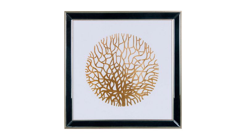 Cuadro 50x50 cm coral dorado Ronda