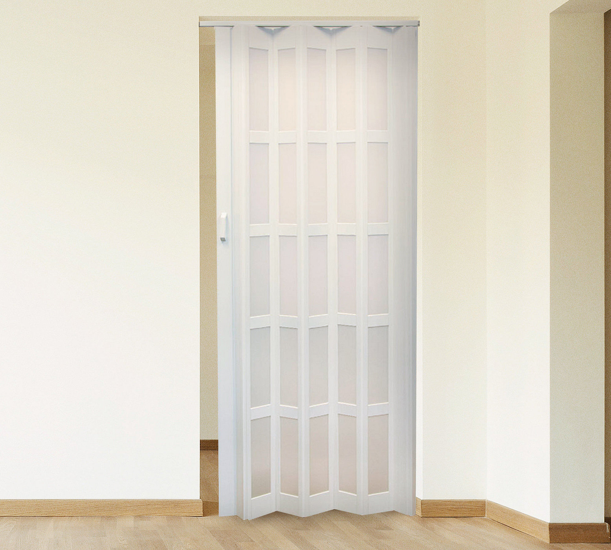 Puerta Plegable PVC 120x200 cm blanca con ventana Baldara