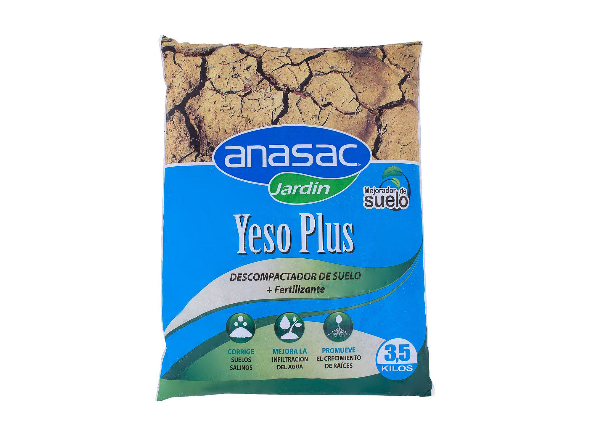 Descompactador suelo fertilizante yeso plus 3.5 kg Anasac