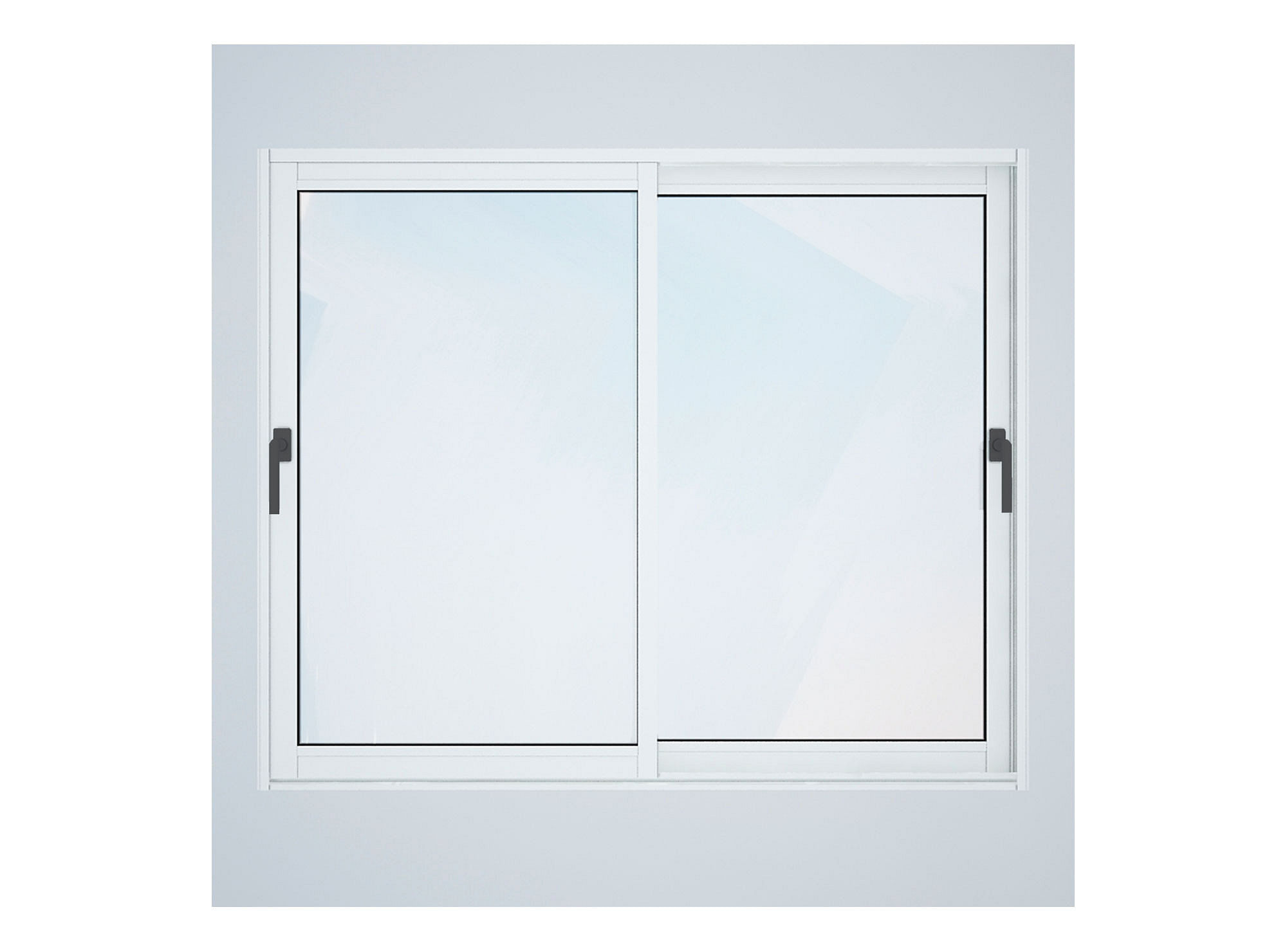 Ventana Aluminio 121x121 cm Termopanel Corredera Blanca Mundo Glass