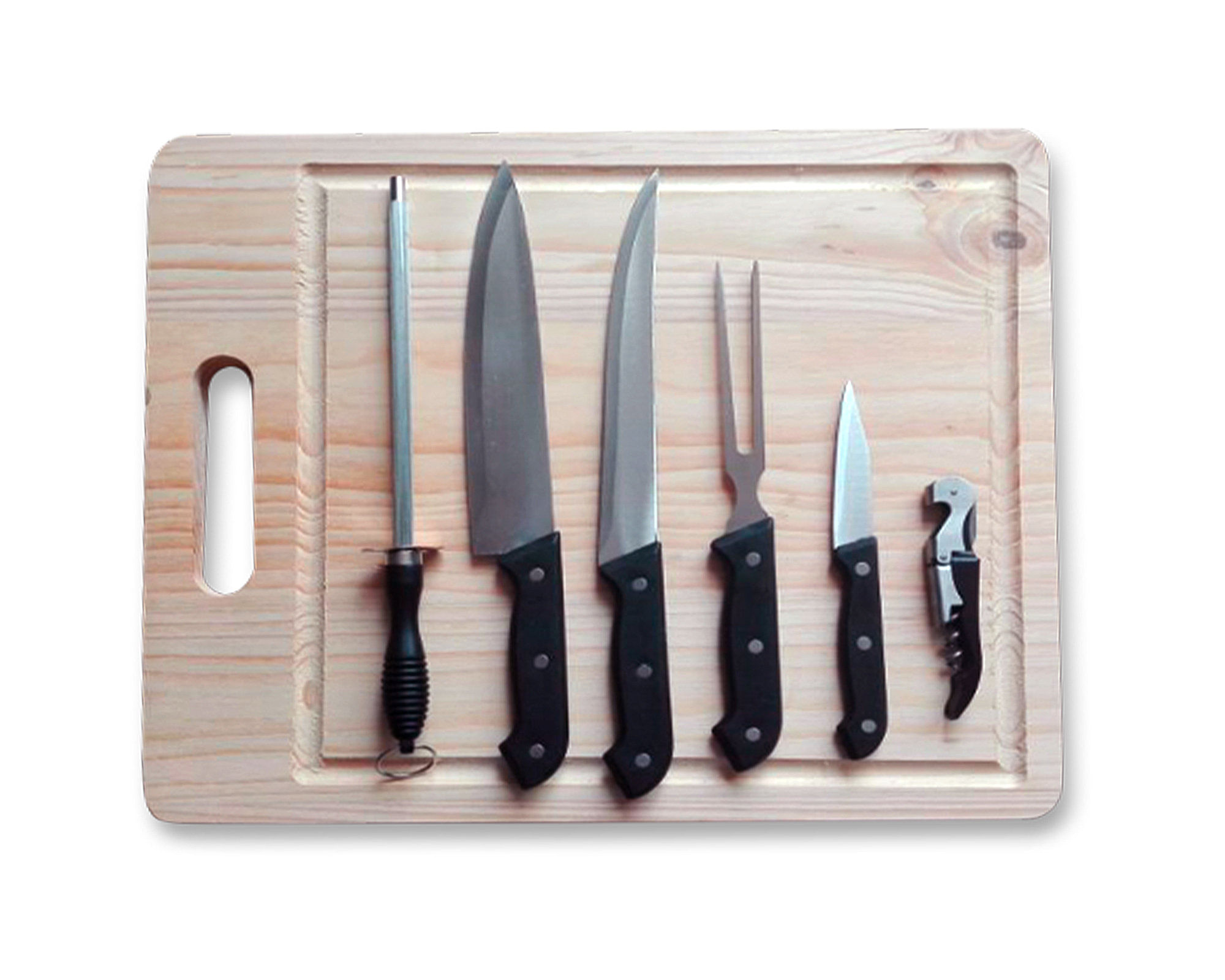 Nontron Traditional 6-piezas juego de cuchillos para carne en caja de  madera, T6OFRYBU