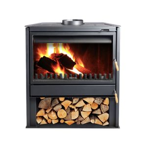 Estufa a leña 27000W FREESTANDING 850 negro Bosca.