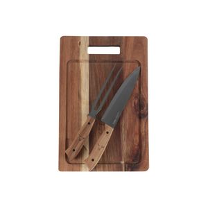 Tabla + cuchillo + tenedor premium Wayu