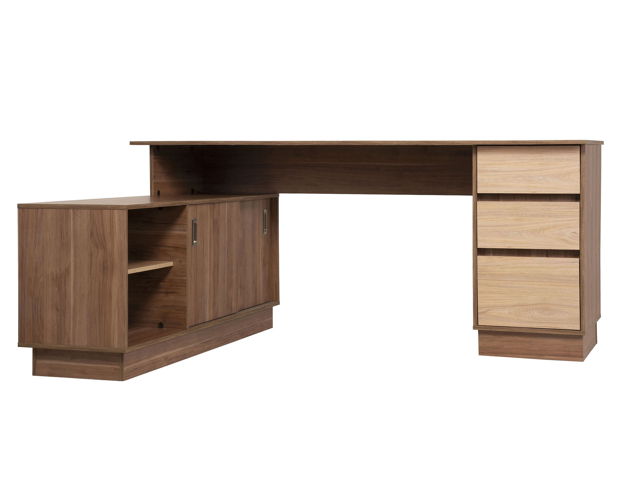 🙌🏻 El escritorio tek esquinero tiene 3 cajones y 1 nicho con 2 puertas,  perfecto para ser utilizado en el hogar u oficina, dando un toque especial  en, By HÖGA CHILE