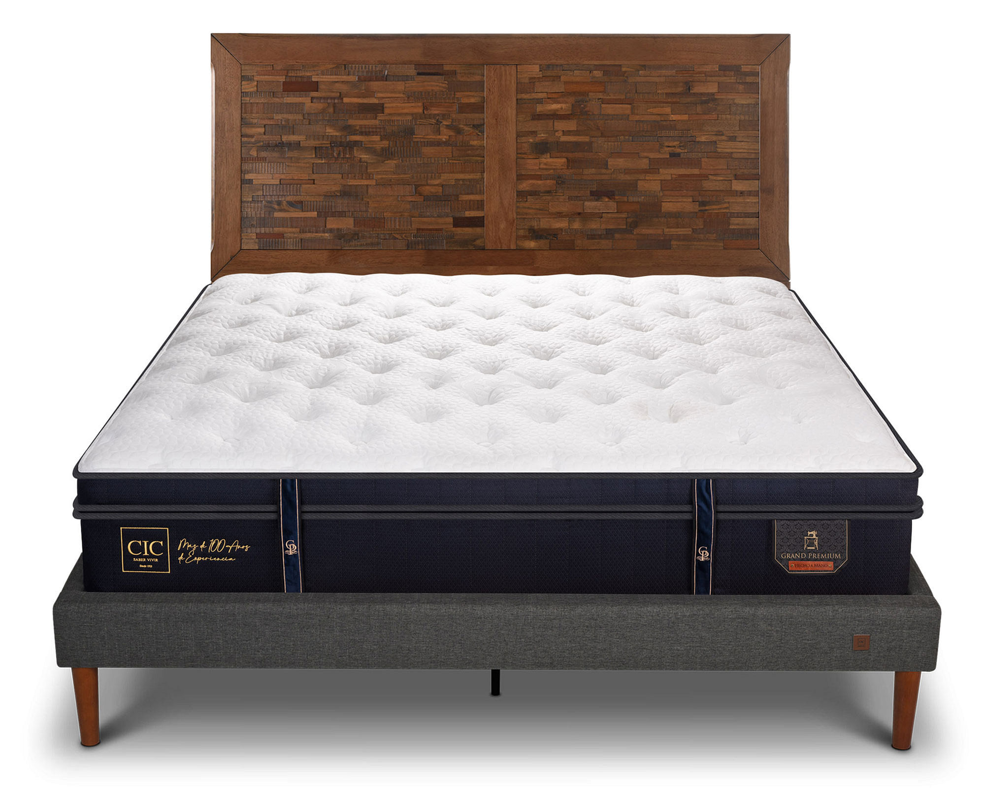 Cama europea 2 plazas Grand Premium + respaldo Antique Cic