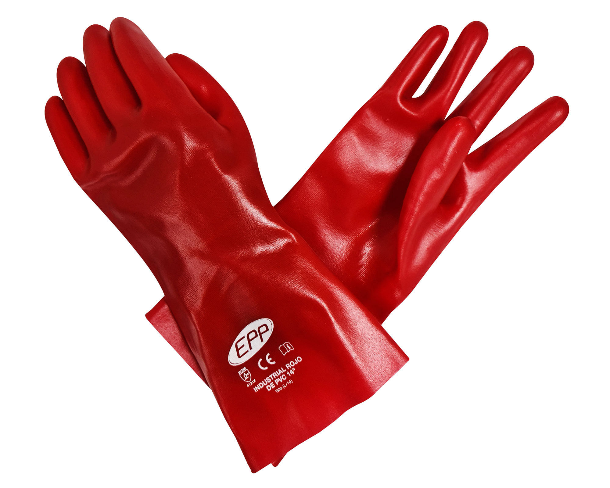 Guante industrial PVC rojo EPP easy.cl