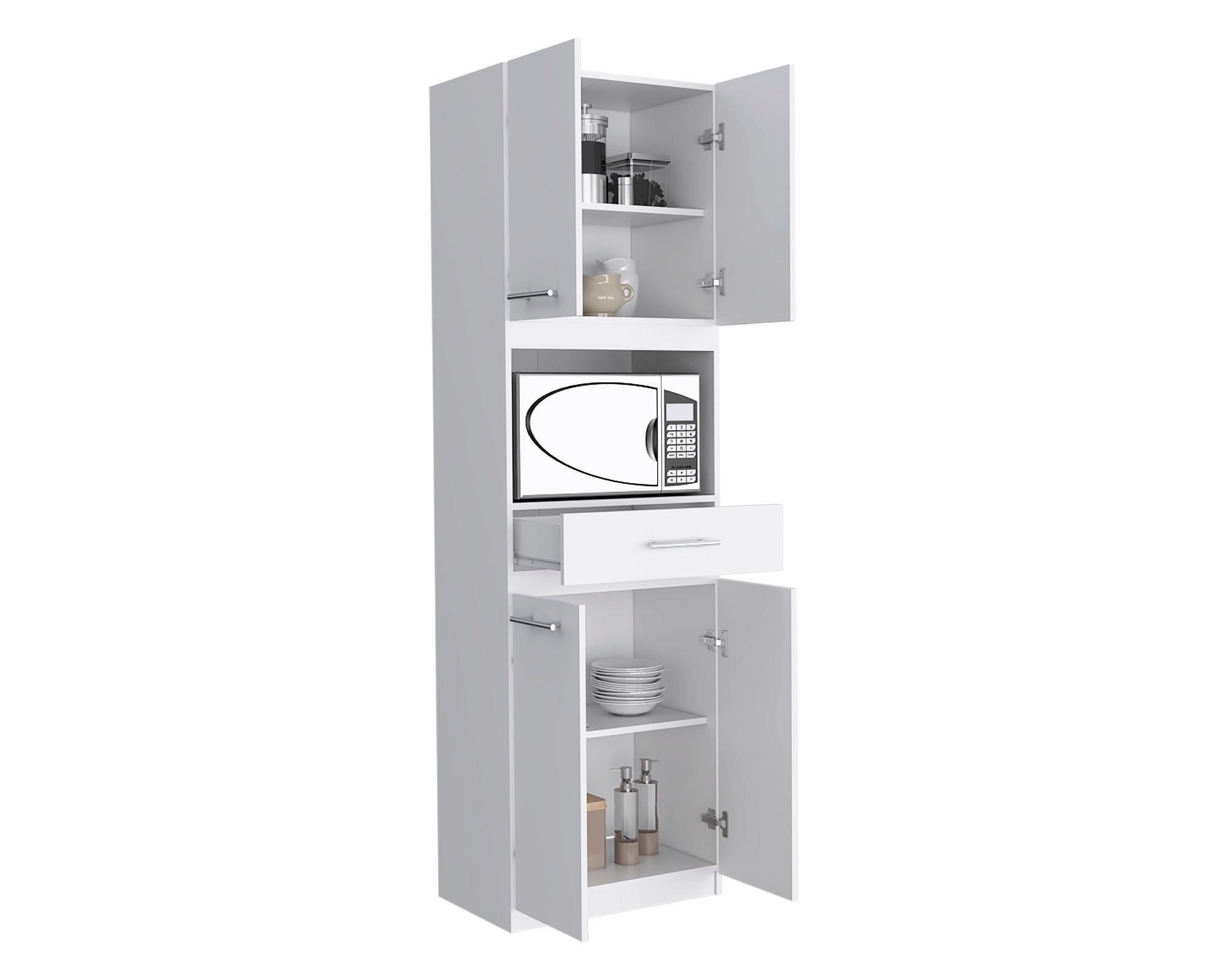 Mueble para Microondas TuHome Manchester Blanco 4 Puertas