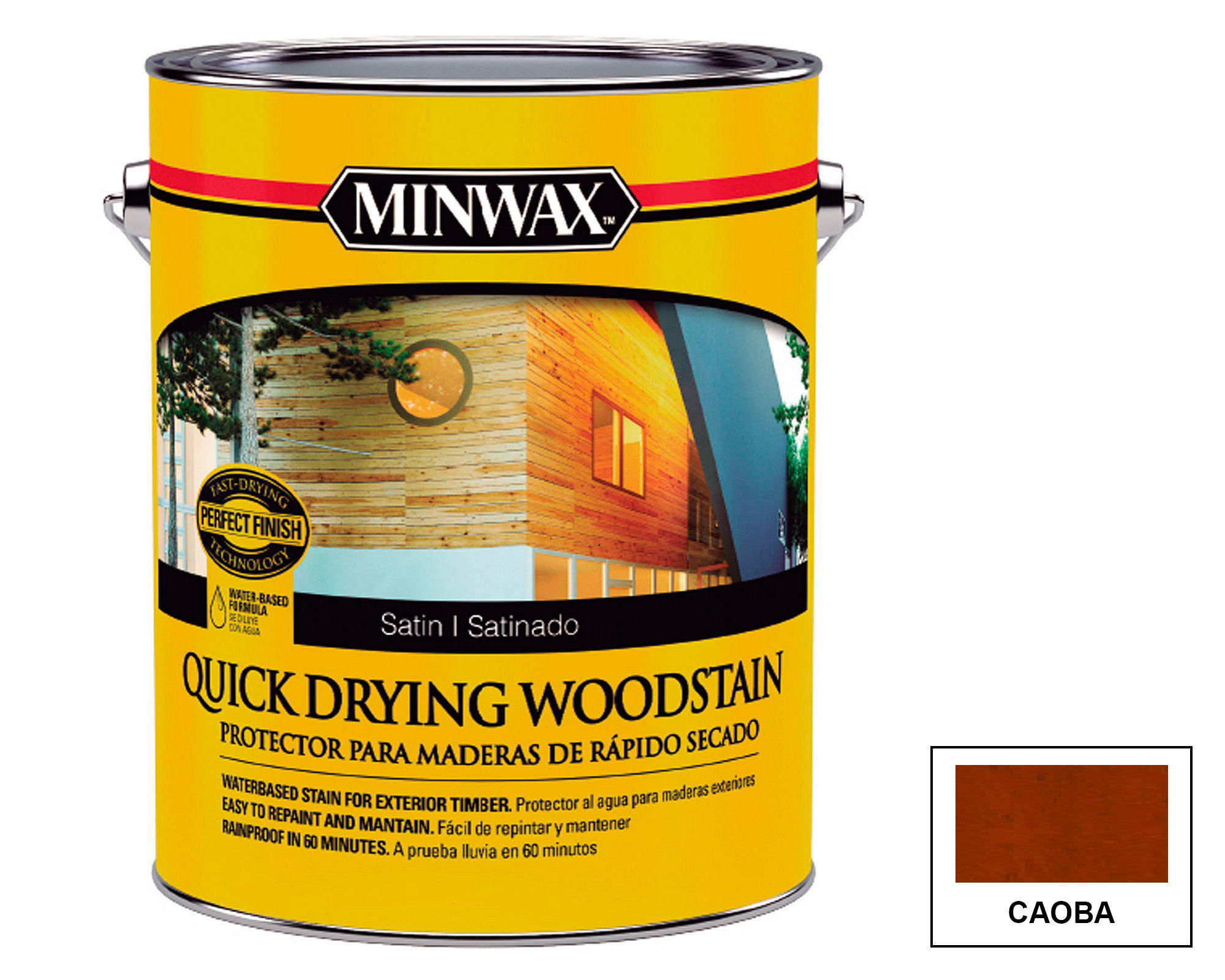 Protector de madera 1 galón Quick drying woodstain caoba satín Minwax