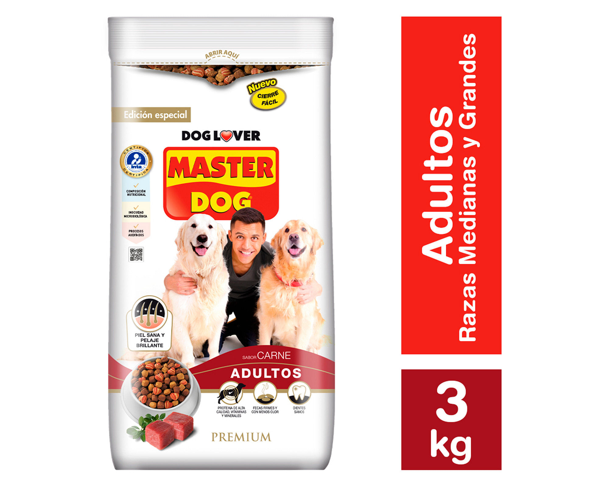 Alimento perro 3 kg premium carne master dog