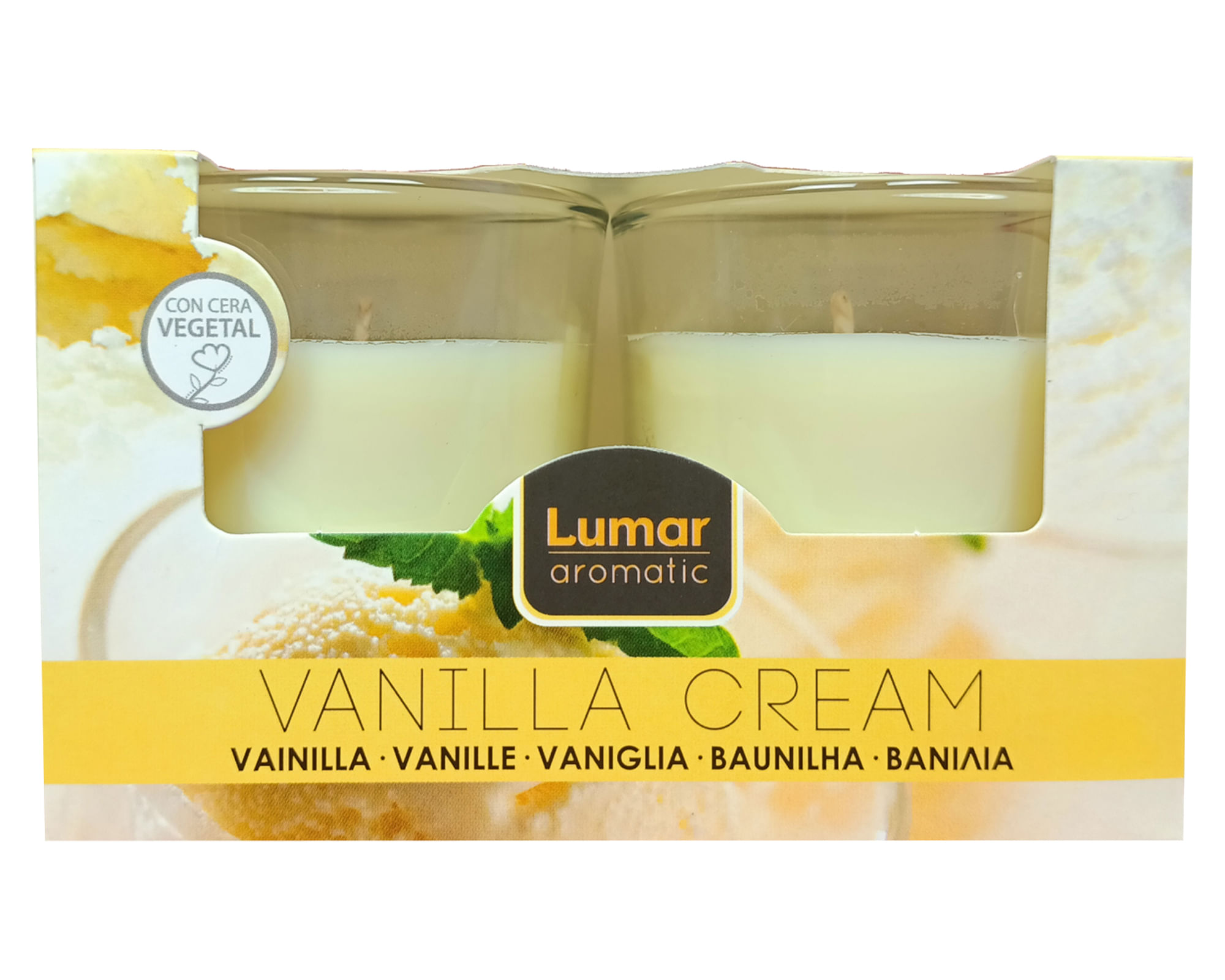 Vela 7 cm vidrio Vanilla Cream