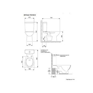 WC 19 cm botón dual Vita Klipen