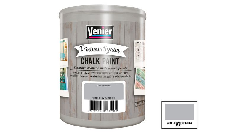 Pintura a la tiza Venier Chalk Paint Gris Envejecido