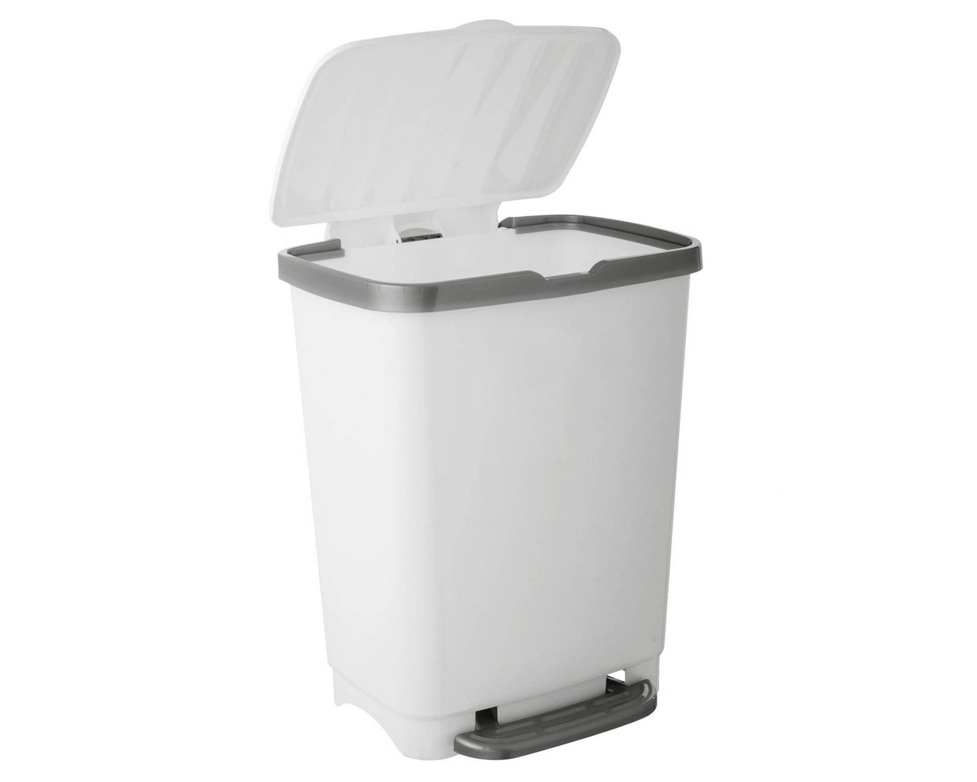 Cubo de basura con pedal, cubo de basura con pedal - 25 litros - blanco - –  Garden Seeds Market