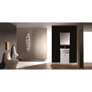 Mueble vanitorio 55 cm + espejo biselado blanco Vessanti