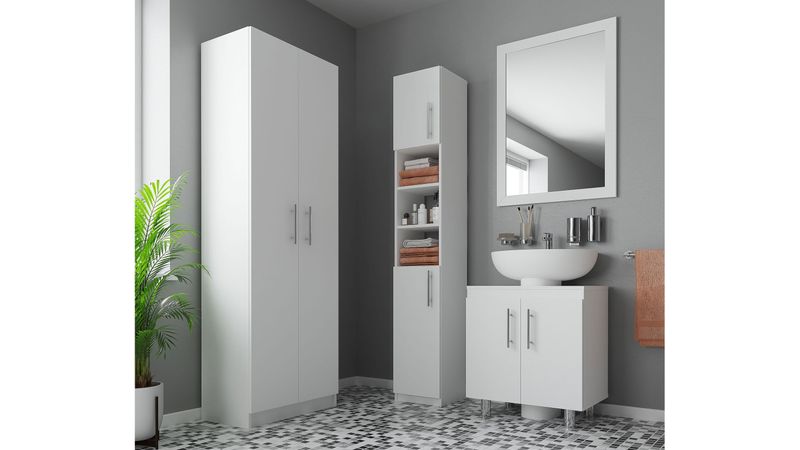 Mueble Organizador para Baño +Simple Blanco