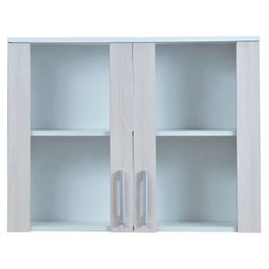 Mueble mural 80 cm vidriado blanco/acacia Mobikit