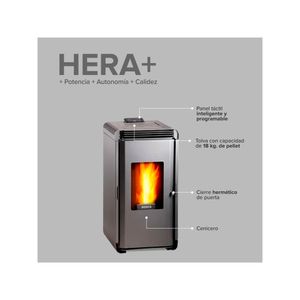 Calefactor Pellet 160 m2 Hera + negro
