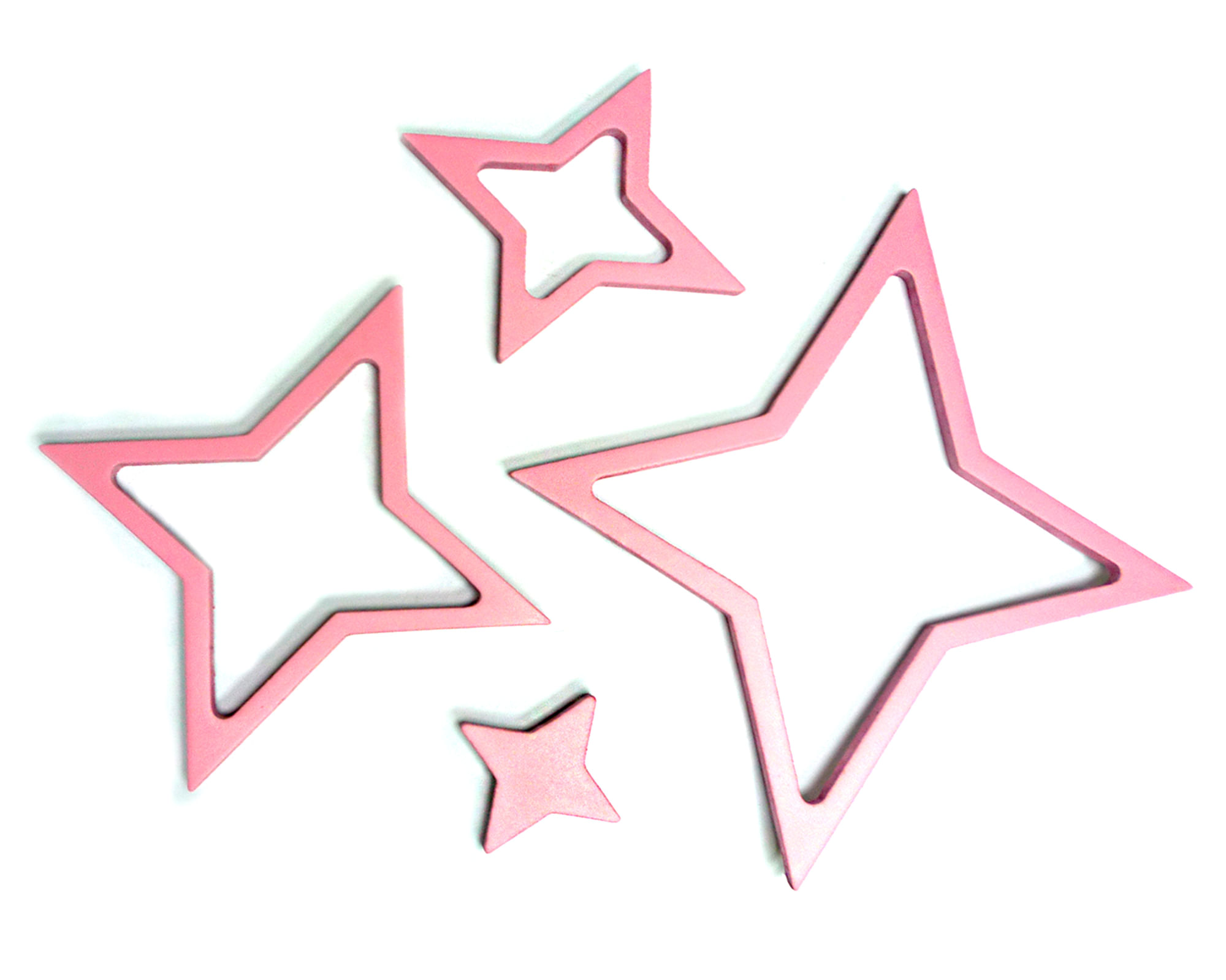 Sticker madera estrellas rosado