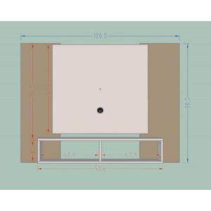 Panel TV 47'' Navi negro/canela