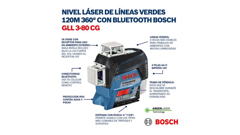 GLL 3-80 CG Nivel láser de líneas