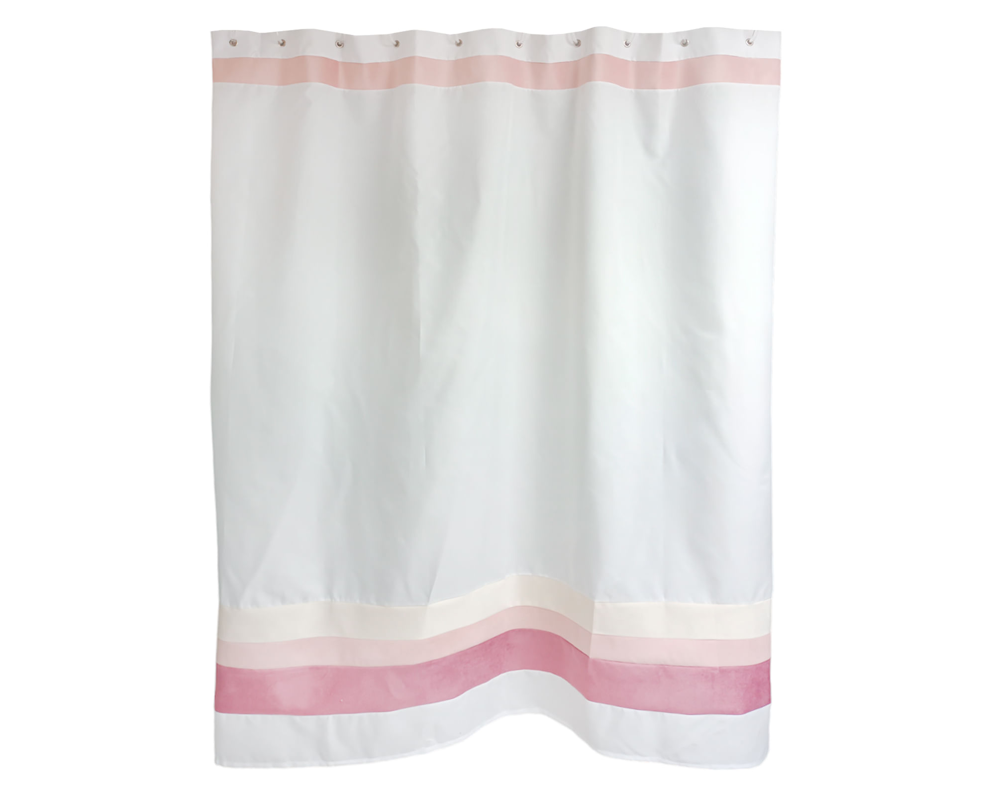 Cortina baño blanco/rosa 180x180 cm