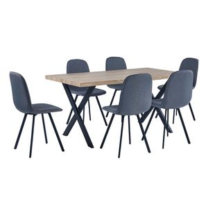 Comedor 6 sillas Tomasa natural/gris M+Design