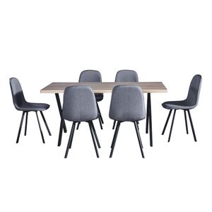 Comedor 6 sillas Tomasa natural/gris M+Design