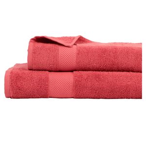 Set toalla mediana 45x90 cm + Toalla grande 70x140 cm rojo