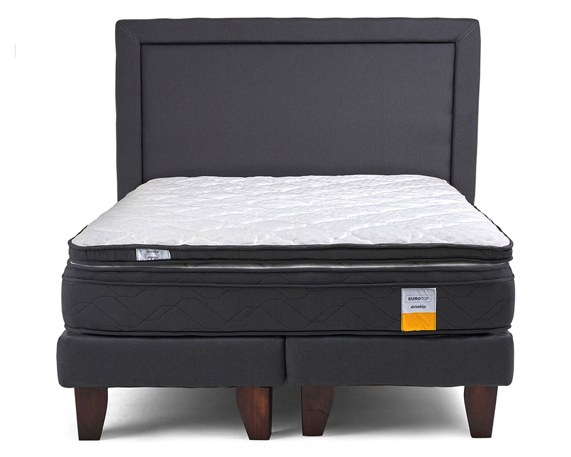 Cama europea Full Eurotop x190 cm + respaldo + Topper Drimkip