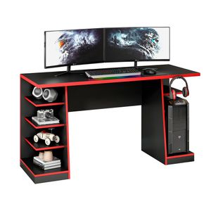 Escritorio gamer Tetris negro/rojo Home Mobili