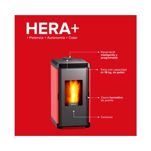 Estufa a pellet 9000W Hera+ rojo Bosca