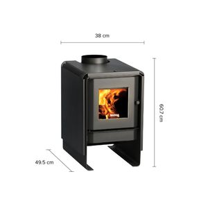 Calefactor a leña 7.3 KW Eco 350 negro