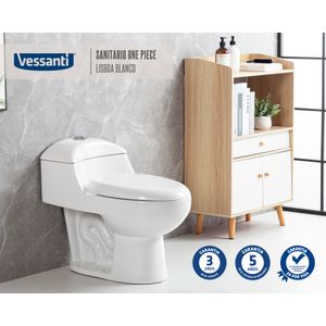 One piece 30 cm asiento cierre suave Lisboa blanco Vessanti